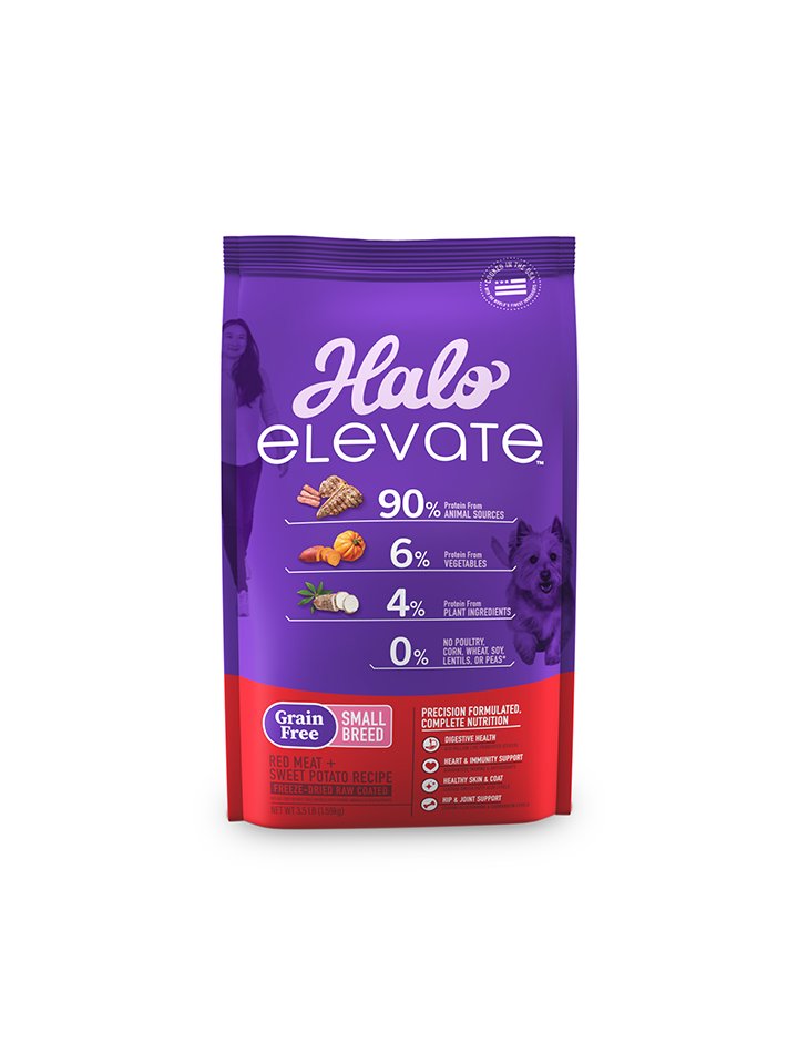 Halo Elevate Dog Grain Free Small Breed Red Meat Recipe Dry Food 10 lb