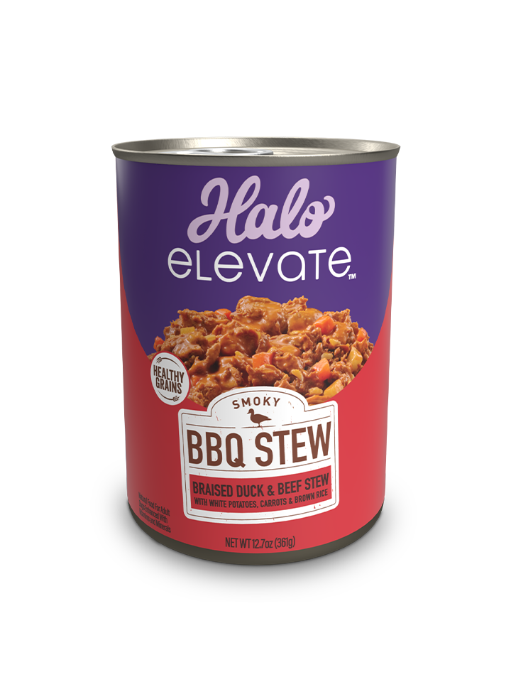 Halo BBQ Stew HG Duck Beef Stew White Potatoes Carrots Brown Rice 12.7oz