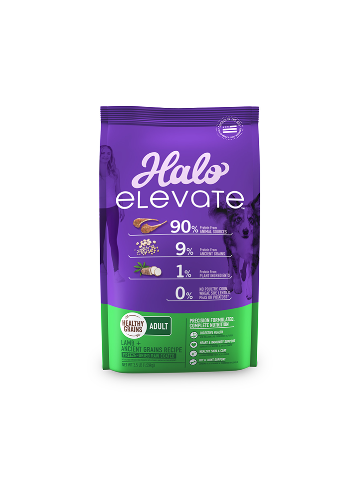 Halo Elevate Dog Healthy Grains Lamb Recipe Dry Food 3.5 lb