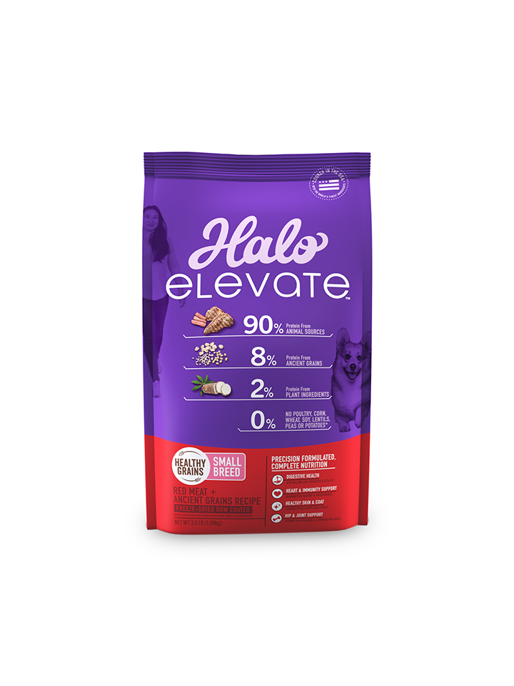 Halo Elevate Dog Healthy Grains Small Breed Red Meat Recipe Dry Food 3.5 lb