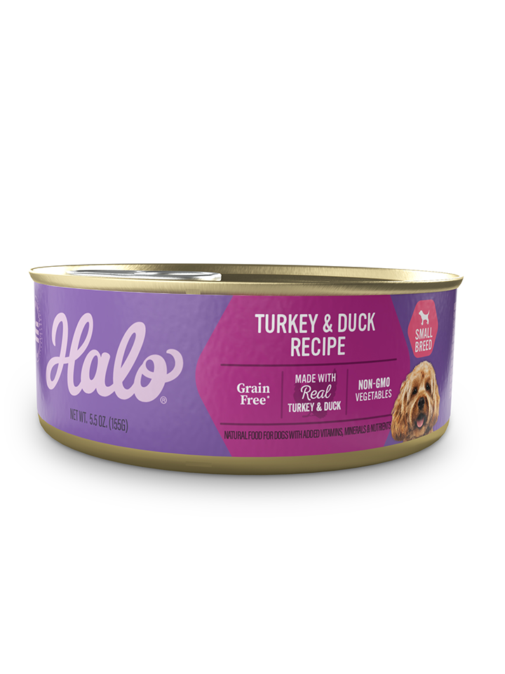 Halo Small Breed Grain Free Turkey  Duck Recipe 5.5 oz.