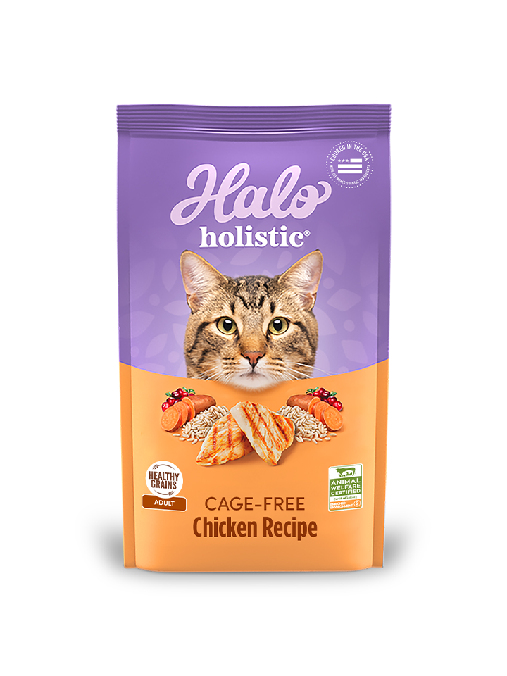 Halo Holistic Adult Cat Healthy Grains Cage-Free Chicken Recipe 3 lb bag