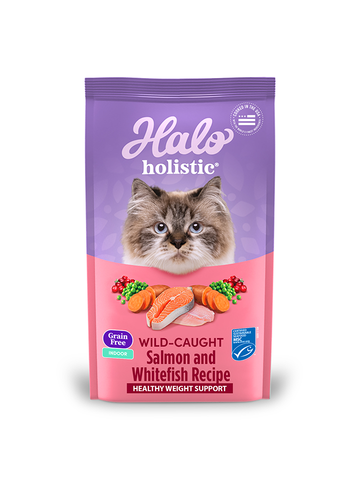 Halo Holistic Indoor Cat Grain Free Wild-caught Salmon & Whitefish Recipe 